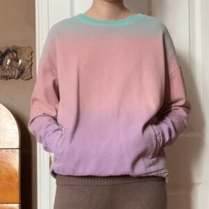 Hollister Pink/Purple/Turquoise Ombre Oversized Sweatshirt